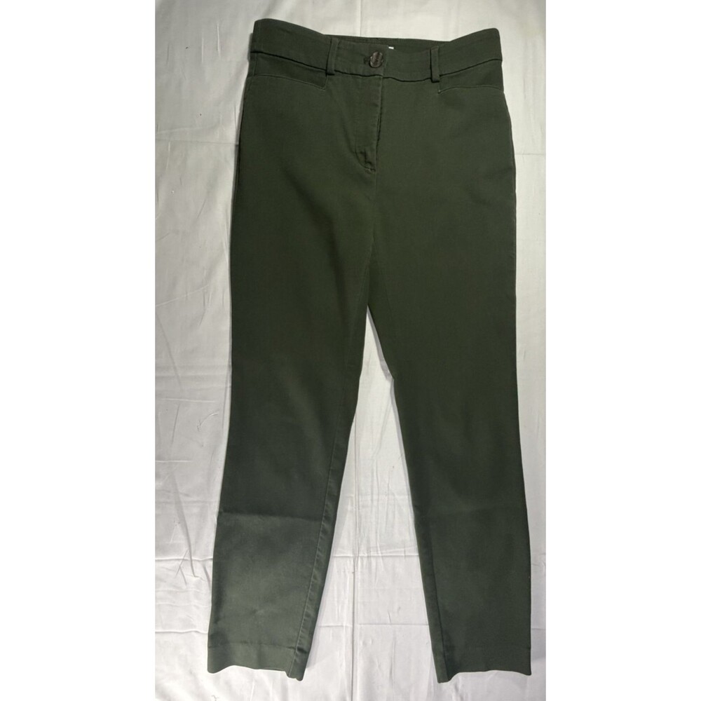 LOFT Curvy The Sutton Skinny Women's Pants Size 2 Green Stretch Dress Pants